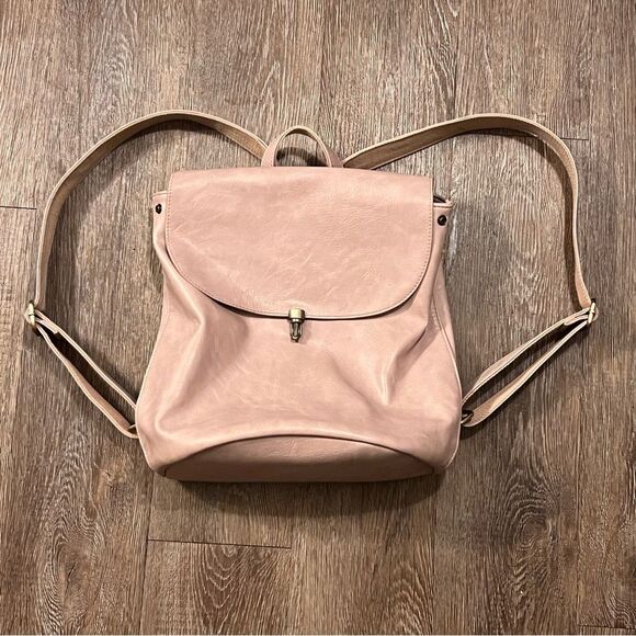 Joy Susan Vegan Leather Mini Backpack Dusty Pink Floral Lining Boho | OS